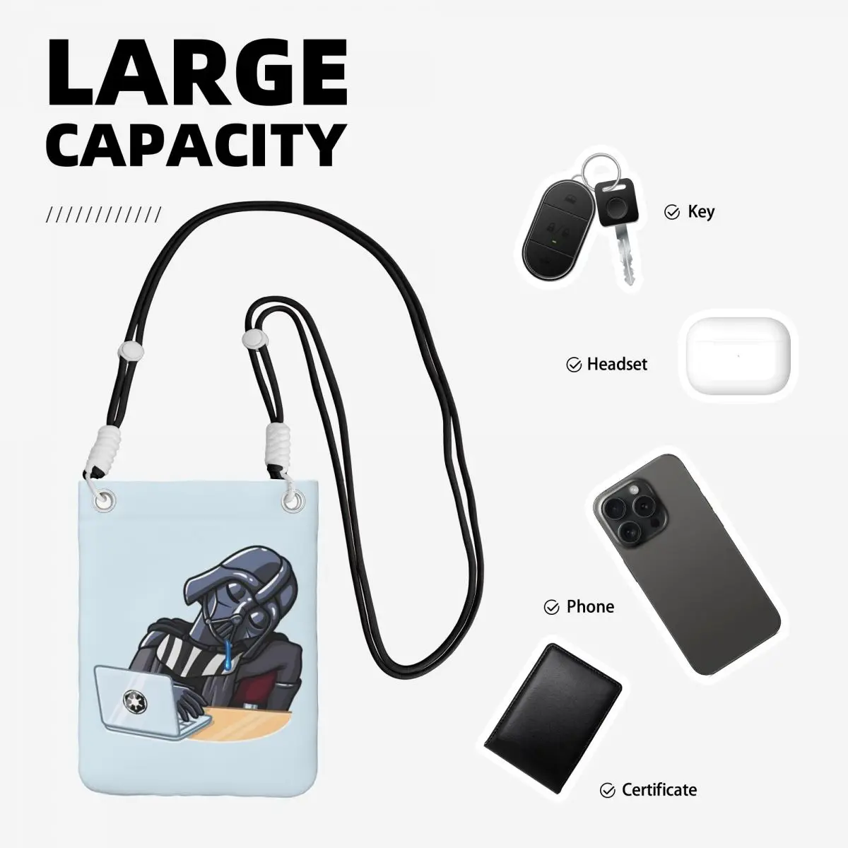 مخصص M-Mandalorianed حقيبة الهاتف المحمول الرجال النساء الفضاء التلفزيون الكتف حقيبة كروسبودي التسوق حزام الكتف للانفصال #5