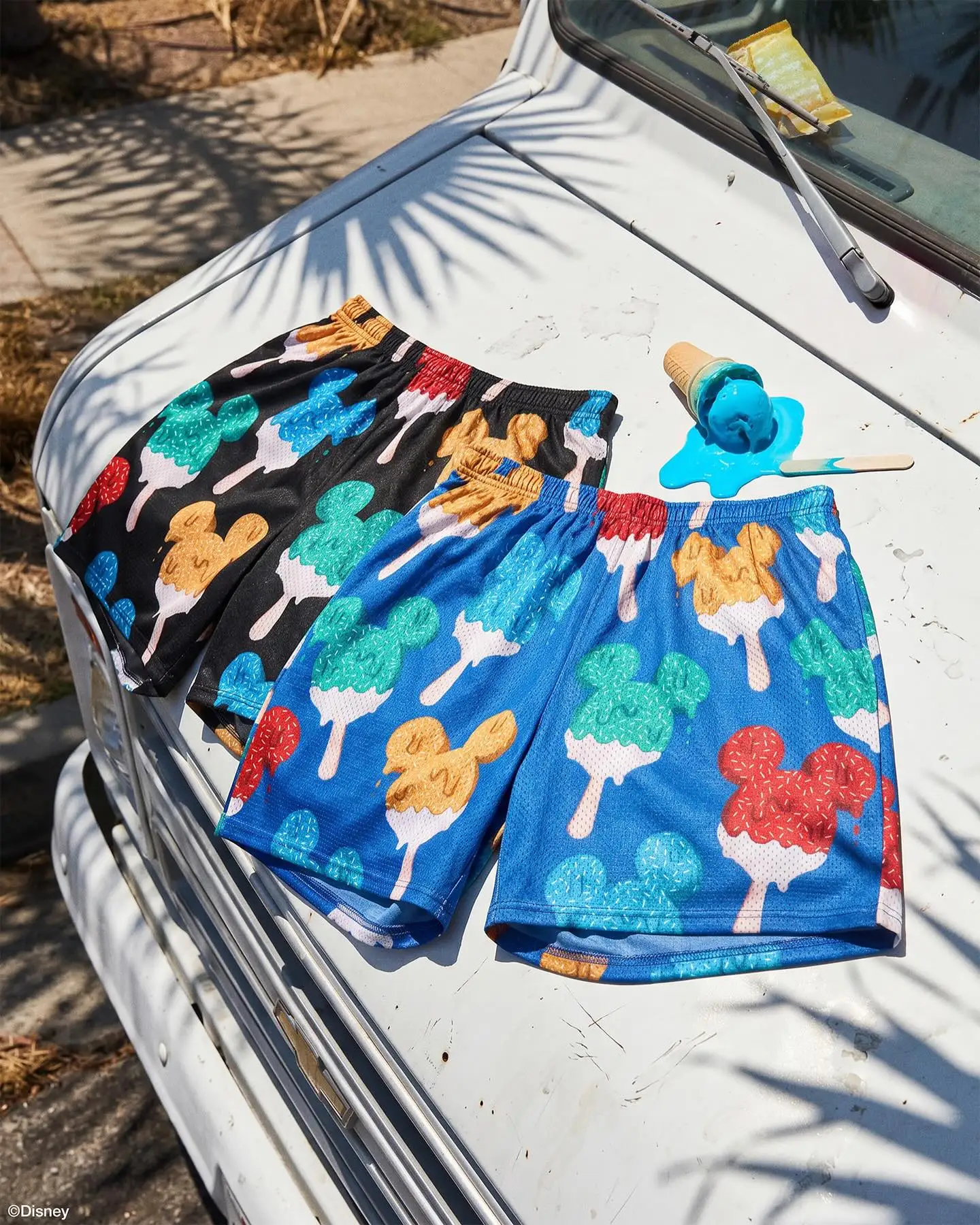 Men Mouse Popsicle Print Shorts Cartoon Ice Cream Full  Basketball Shorts Sport Pants Streetwear Gym Beach Wear Family Matching