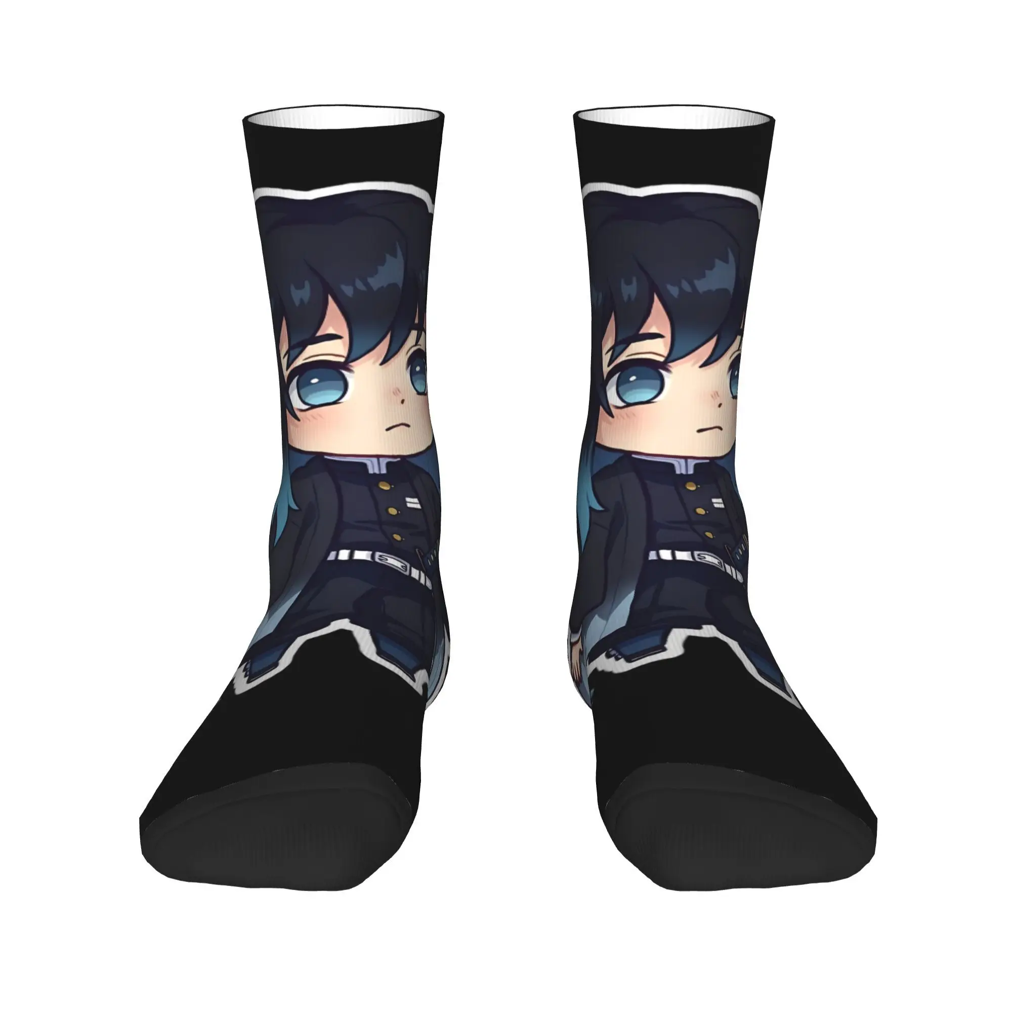 Skarpety Muichiro Tokito Zimowe Podkolanówki Retro Męskie Miękkie Skarpety z Nadrukiem Antypoślizgowe Skarpety Sportowe na Zewnątrz