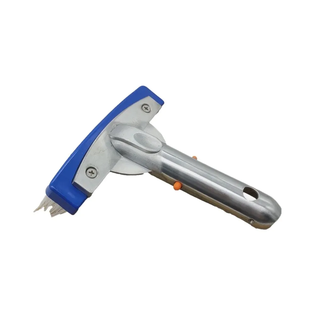 Swimming Pool Brush with Tail Clip Attachment for Quick Switch Between Handheld and Pole Mounted Cleaning Modes