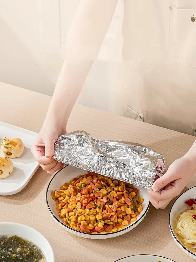 Huishoudelijke food grade herbruikbare aluminiumfoliefilm voor warmte-isolatie en warmtebehoud Geschikt voor oven-afhaalpicknick - afbeelding 2