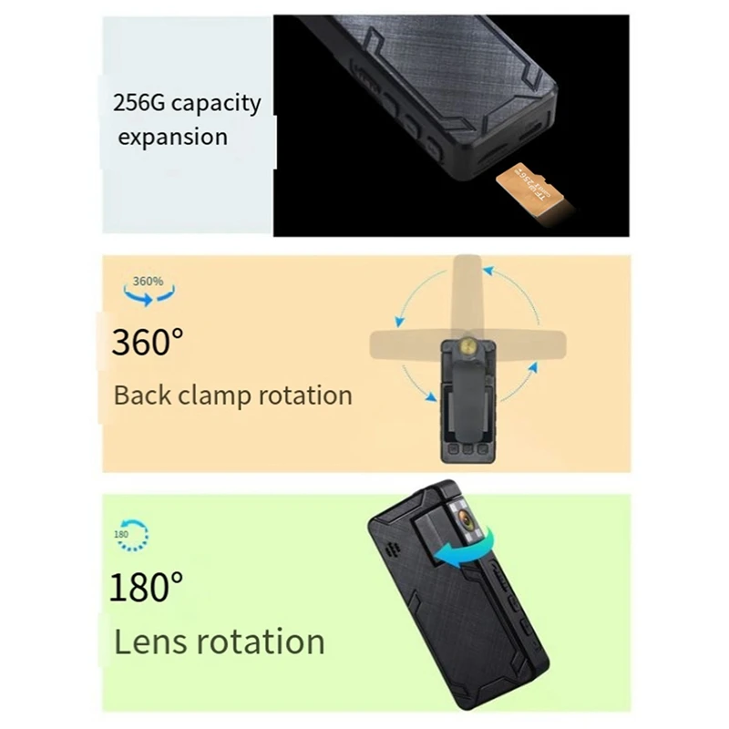 Top-NEW A38 4K Sports Camera Law Enforcement Recorder HD 1296P Infrared Night Vision Multi-Language Voice Recorder