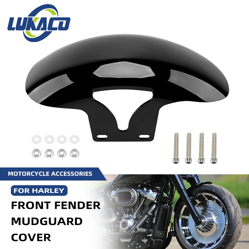

Short Front Fender Gloss Black Motorcycle Mudguard Cover For Harley Softail Fatboy FLFBS FLFB 160 R18 2018-UP Moto Splash Cover