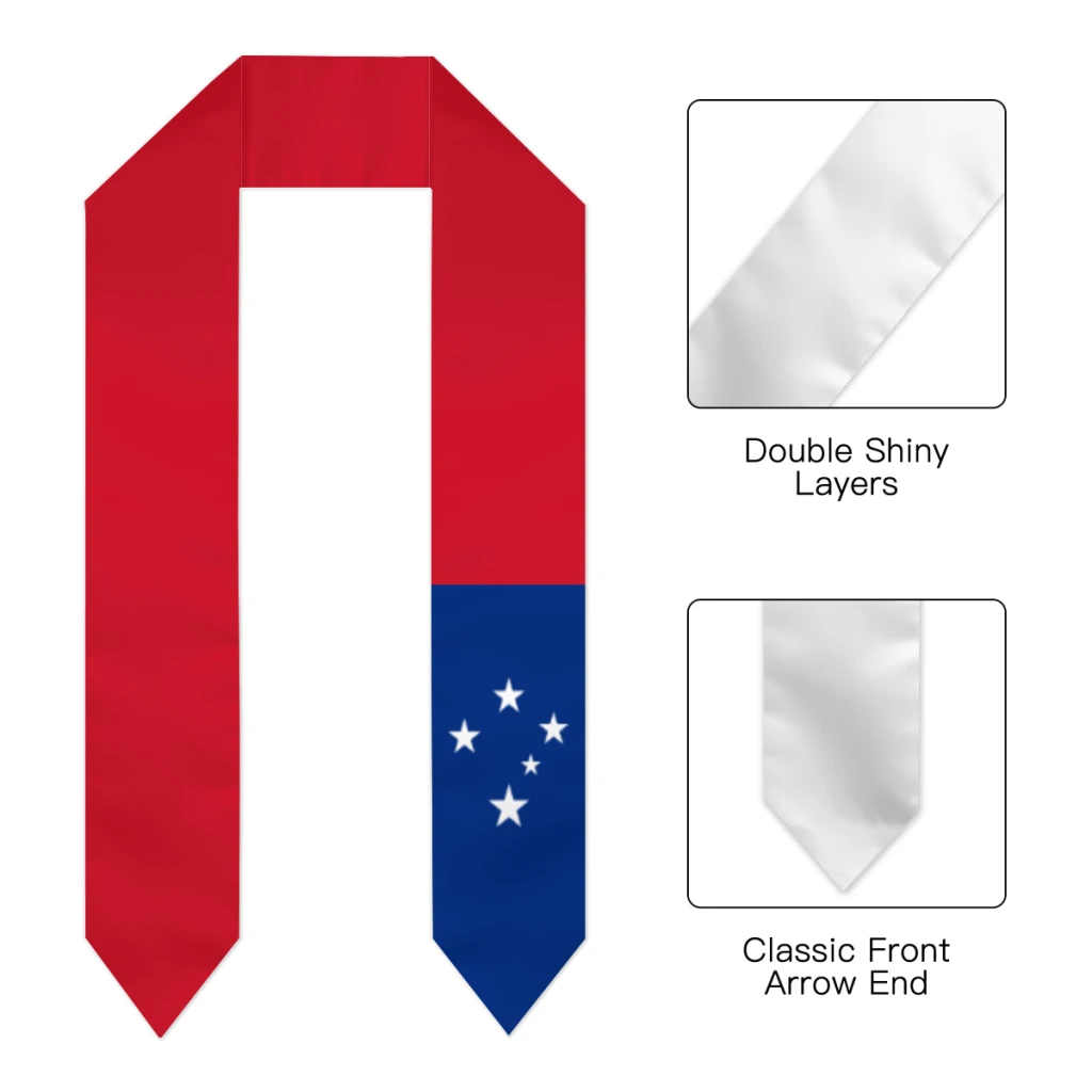 Graduação sash samoa bandeira cachecol xale roubou safira azul com listra estrela vestido de solteiro acessório fita 180*14cm