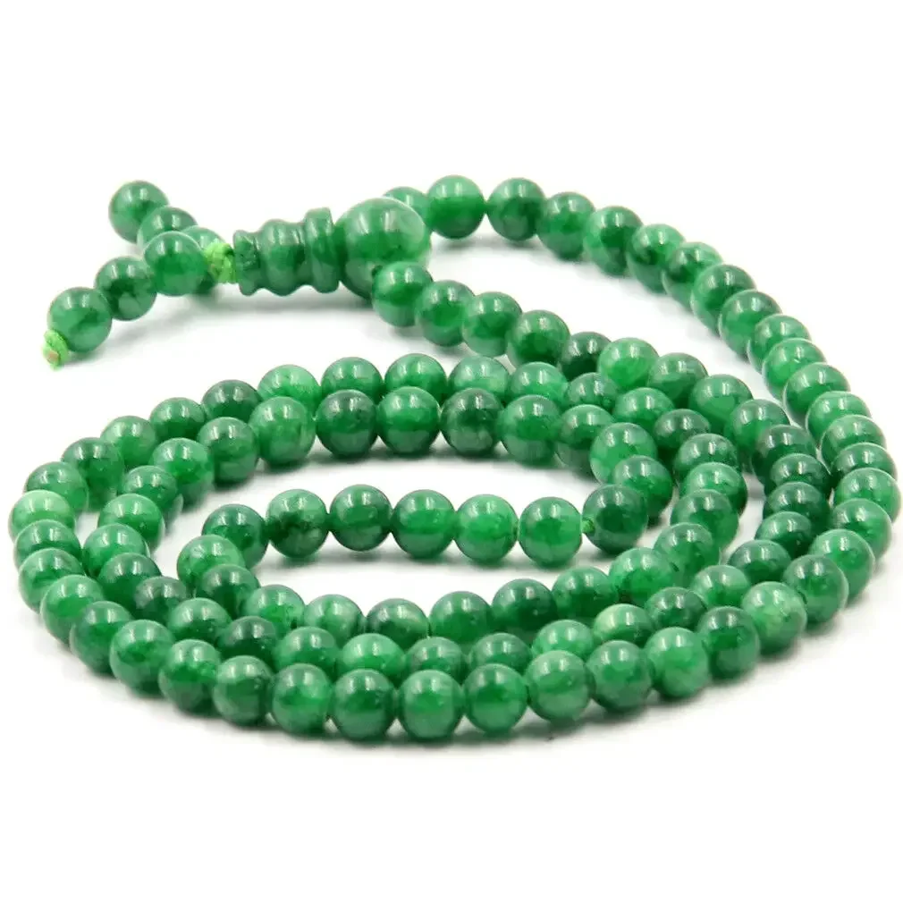 Multilayer 108 green jade beads 6mm Tassel Bracelet Necklace Tibetan Buddhist Mala Buddha Charm Rosary Yoga Men Jewelry