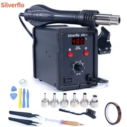 Silverflo 858D-II Hot Air Rework Station 700W Heat Gun Station With Temp.Calibration Mode for BGA PCB IC Phone Repair 220V