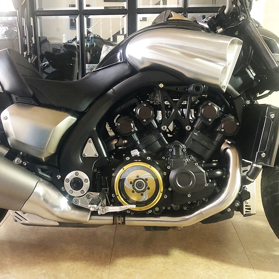 Cnc v-max 1700エンジン明確なクラッチカバープロテクターヤマハvmaxは