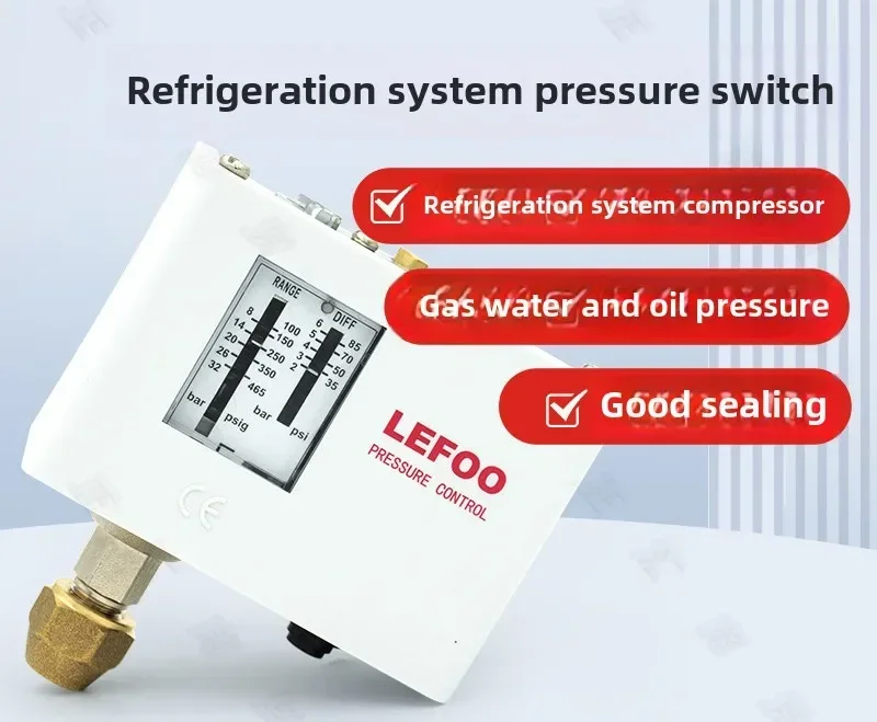 Lifu LF55 Pressure Automatic Air Pressure Switch Controller, Mechanical Pneumatic Air Compressor Water Pump Refrigeration Switch