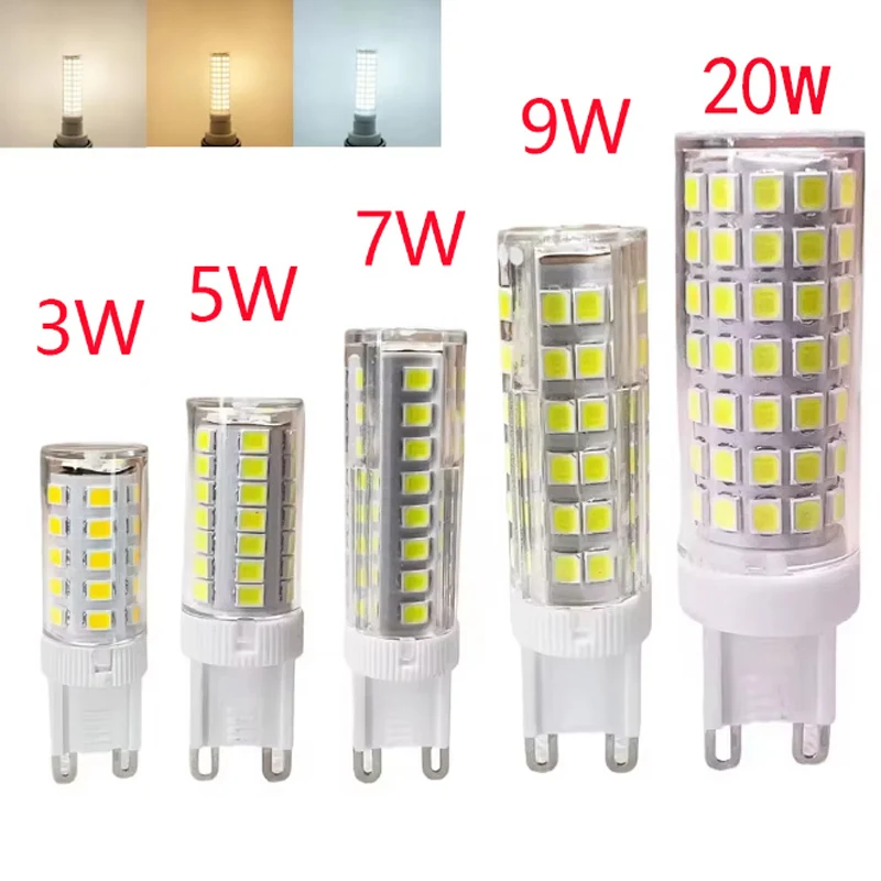 10Pcs Brightest G9 LED Lamp SMD 2835 Light Bulb Warm/White Light Spotlight replace Halogen light Ceramic Lamp For Home Chandelie