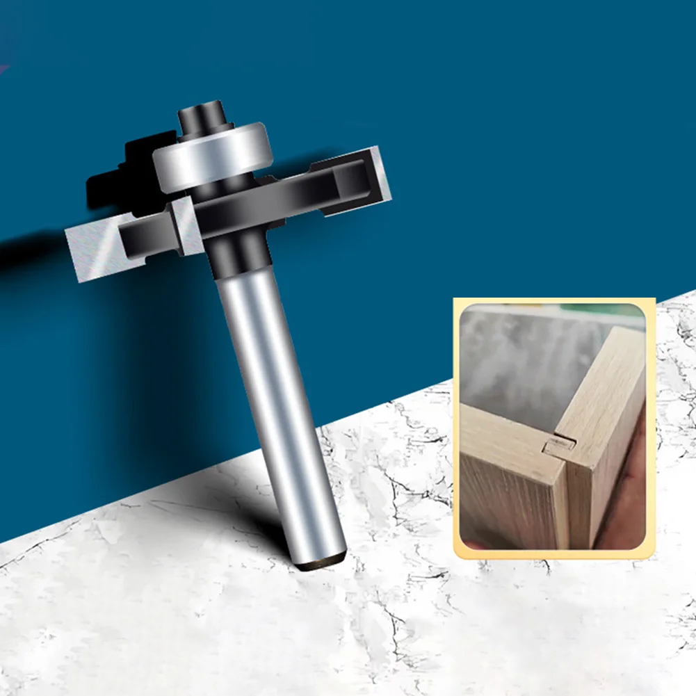 

1pc 6.35mm Shank Four Blade T-Sloting Slot Cutter Slotting Router Bit Milling Cutter Trimming Machine Accessories For Power Tool