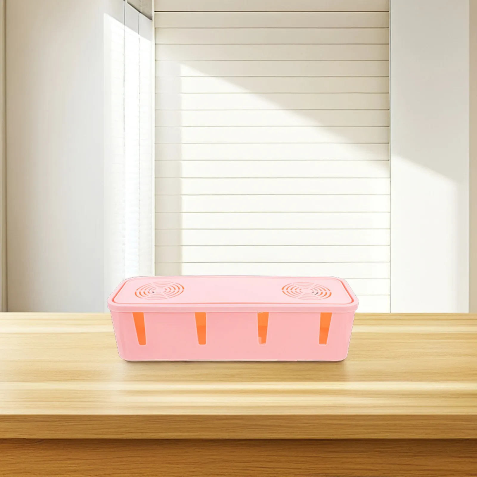 Plug Cable Storage Box Pink Lightweight Anti-Static Organizers for Home Office Power Strip Socket Safety Box