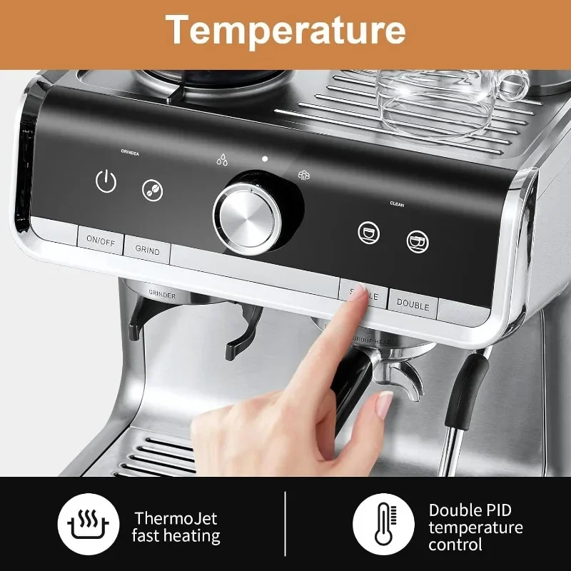 Espresso Coffee Machine 20 Bar for Home Office, Professional Cappuccino Latte Machines with Milk Frother