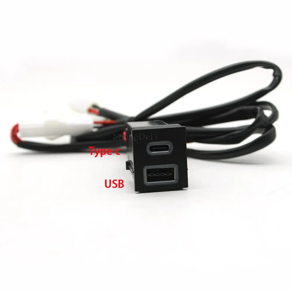 Car USB Charger PD Quick Charge QC3.0 Auto Phone Charging Adapter Button For TOYOTA RAV4 Wildlander Corolla Accessories