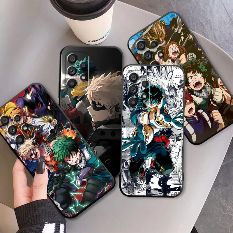 Academia Anime Hero D-Deku For Samsung A53 A52 A33 A32 A51 A71 A21S A13 A73 A55 A22 A23 A35 A72 A54 A12 5G Black Soft