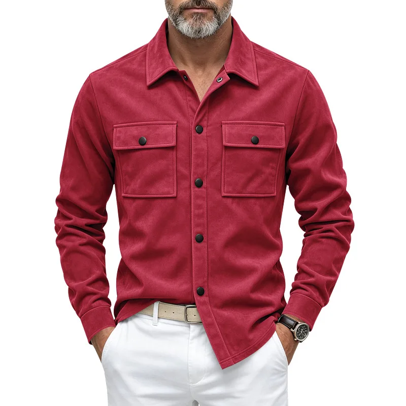2026 Herren-Wildlederjacke und -hemd für Herbst und Winter, Arbeitskleidung mit geradem Schulteransatz, mehrfarbige Oberbekleidung, modisches Hemd! – Detail 23