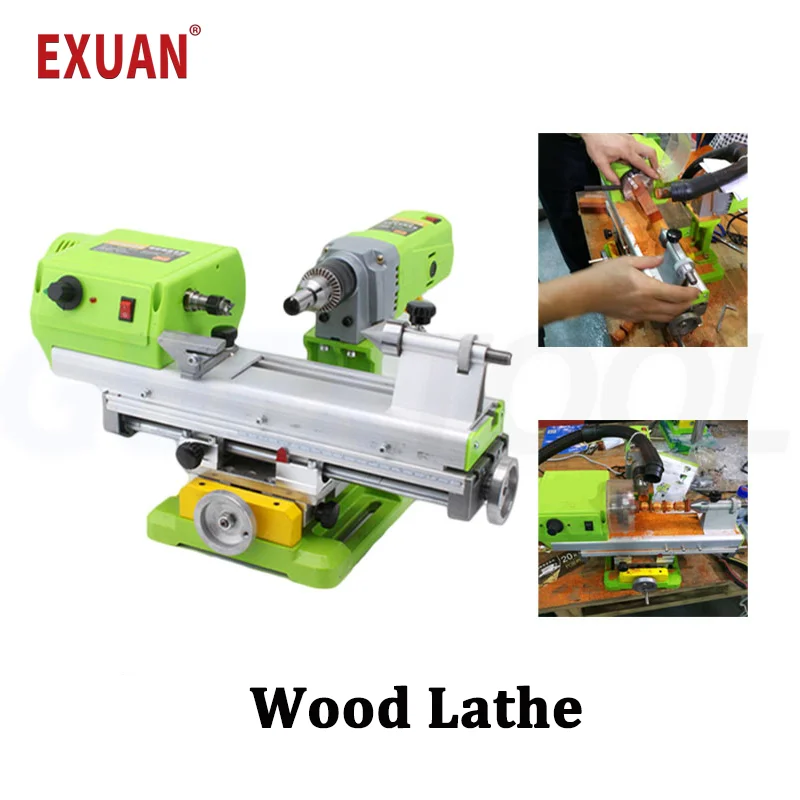 Mini Woodworking Lathe DIY Buddha Bead Jade Wood Carving Micro Multifunctional Household Cross Lathe Workbench Lathe Machine