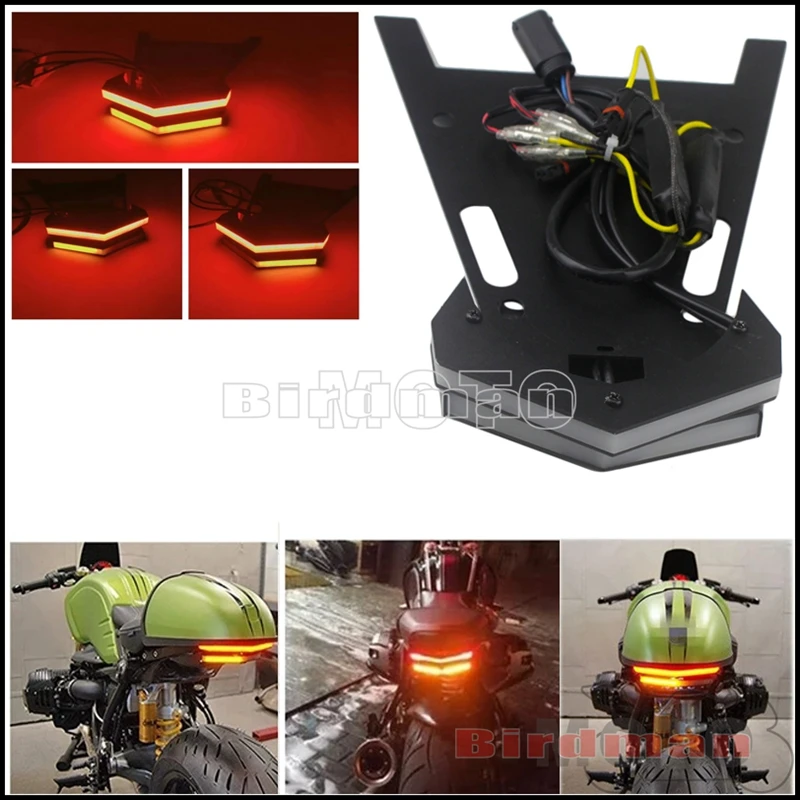 Motorcycle LED Rear License Plate Light for BMW R NINT T 2014-2019 Racer Scrambler Fender Eliminator w/ Brake Turn Signal Kit