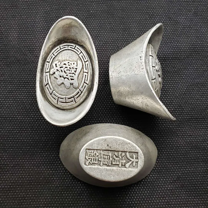 Handicraft 0.2kg Qing Dynasty Treasury Ingot Silver Bar#A13