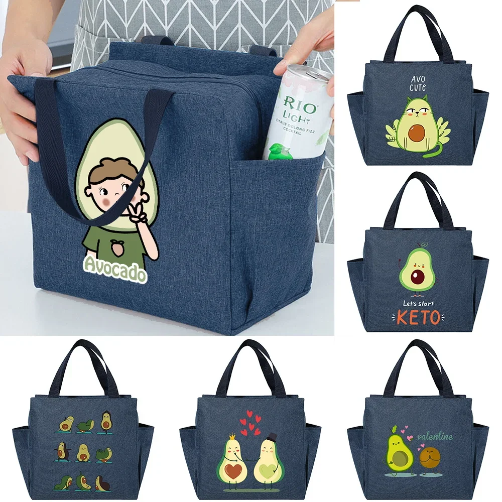 New Lunch Bag for Women Handbags Avocado Insulation Cooler Bag Picnic Travel Portable Food Breakfast Thermal Pack Lunch Bags