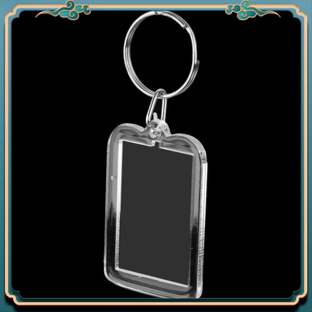 ABJG-キーホルダー 10 個セット DIY 取り外し可能な白い長方形フォトフレームキーホルダー 3.3X5cm