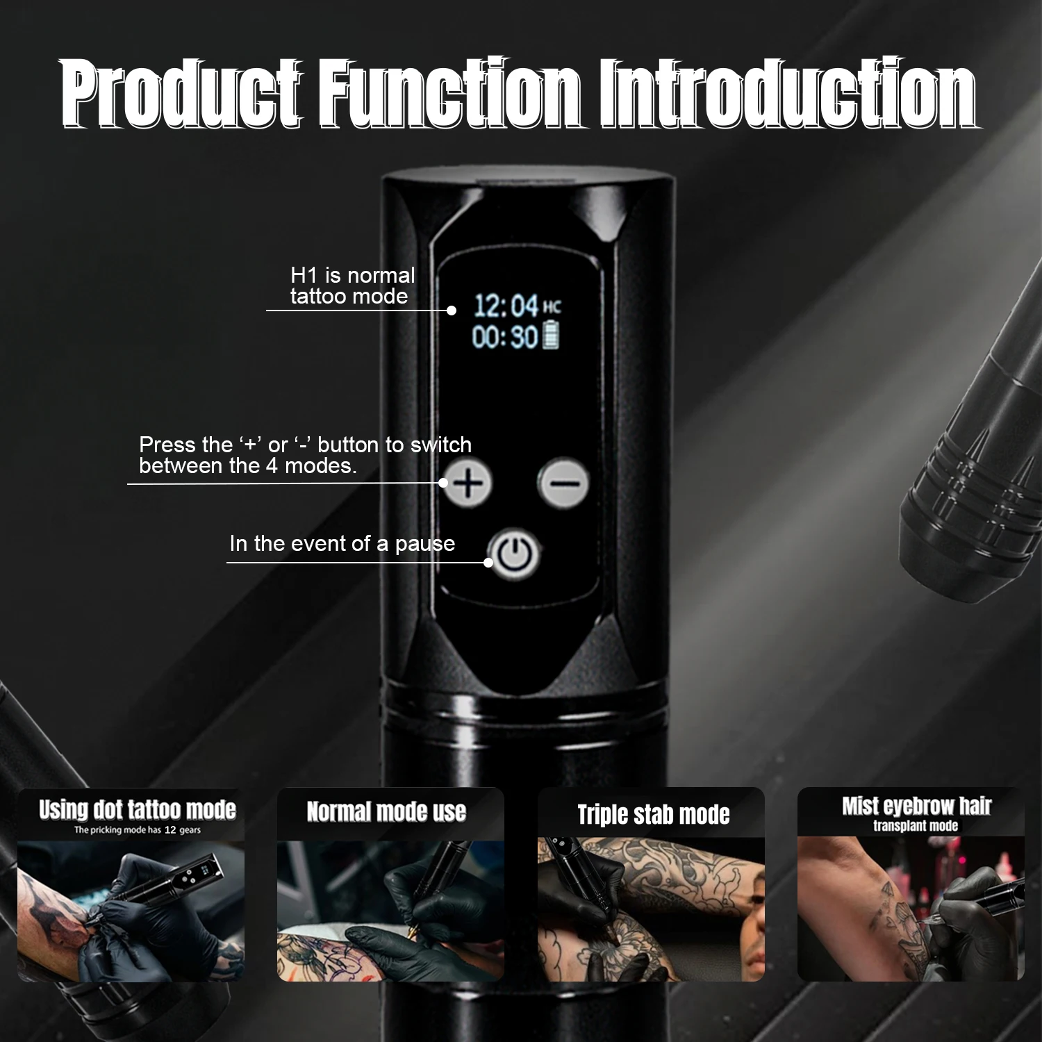 KVM ワイヤレスタトゥーマシンストローク 4 ミリメートルタトゥーペン 4 ギア 2000mah 3-12v 梅の花パン構造タトゥー用品