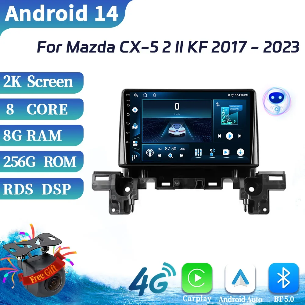 

Android 14 For Mazda CX-5 2 II KF 2017-2023 Multimedia Wireless CarPlay Car Radio Multimedia Auto Navigation GPS Screen Stereo