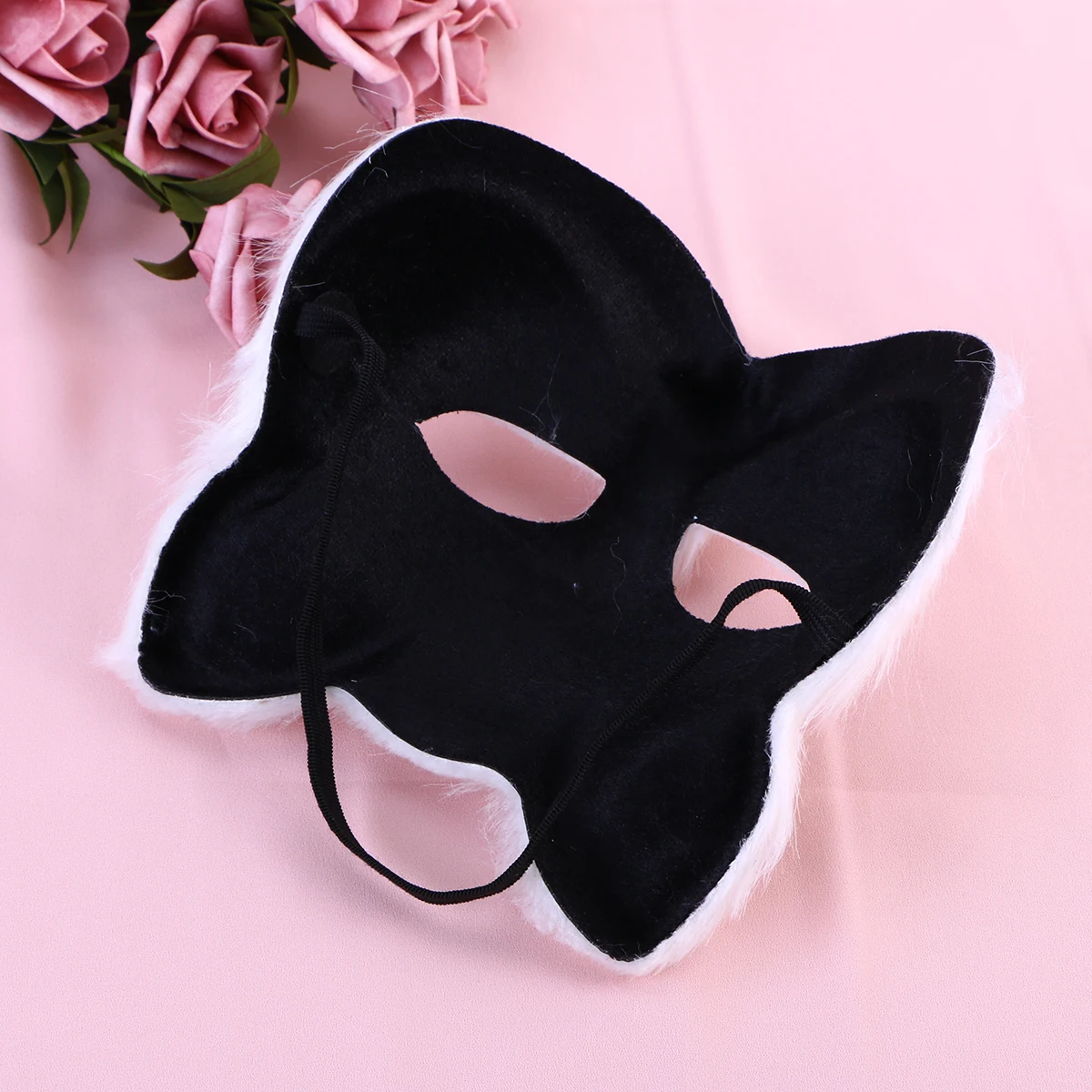 

Fox Mask Blank White Cosplay Accessories Hairy Children's Carnival Animal Creepy Party Performance Eye Ball