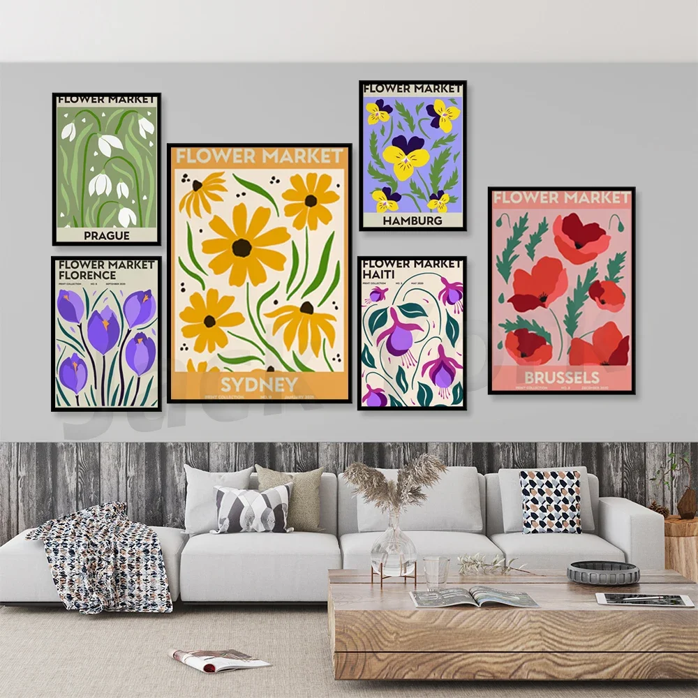 Flower Market Havana, Botanical Poster, Flower Market Wall Set, Botanical Wall Art,Digital Art Print Set,Flower Market Havana