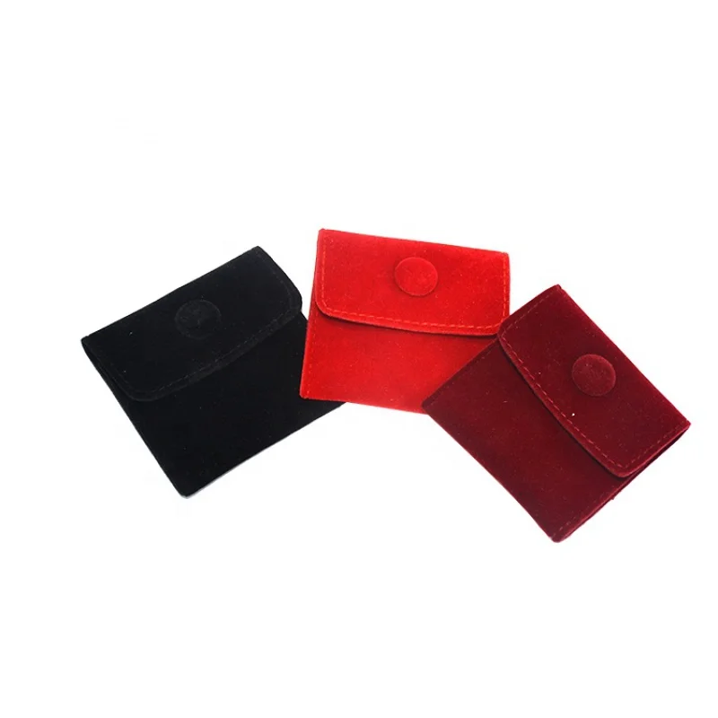 Customized product、Custom Logo Luxury Microfiber Jewelry Packaging Bags Small Envelope Flap Velvet Suede Fabric Black Pouches Fo