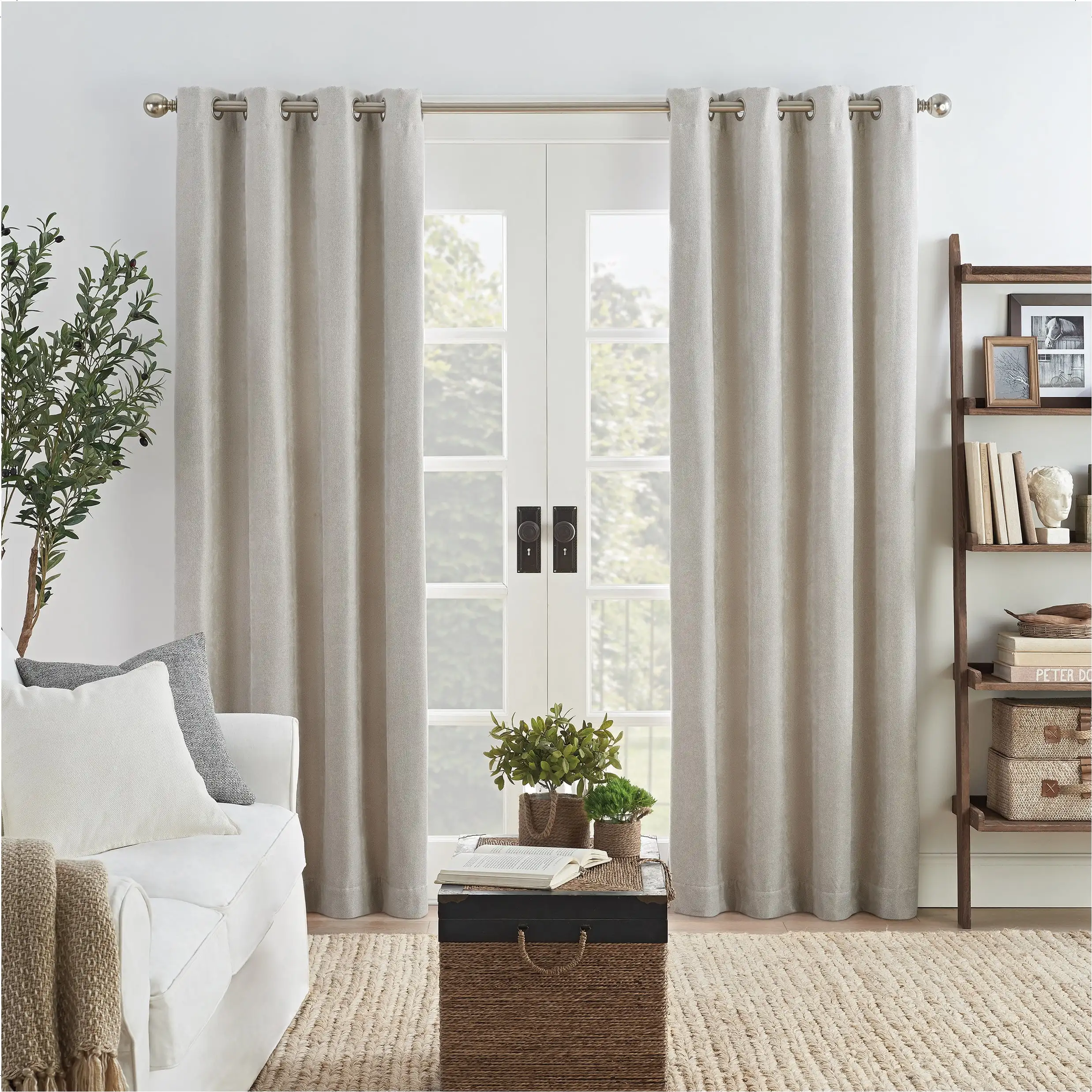 

Ambiance Draft Stopper 100% Blackout Grommet 50 x84 Curtain Panel in Ivory