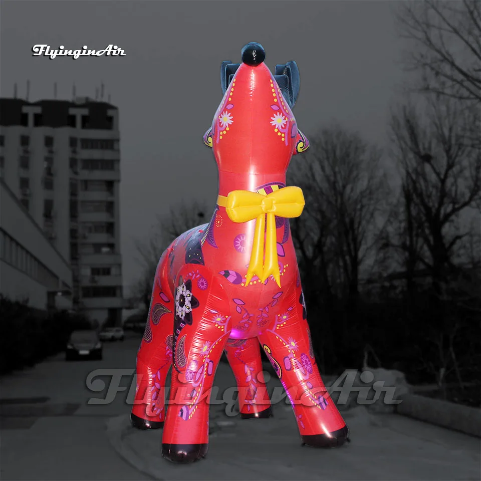 6m Festive Red Large Inflatable Reindeer Christmas Animal Model For Outdoor Xmas Decoration