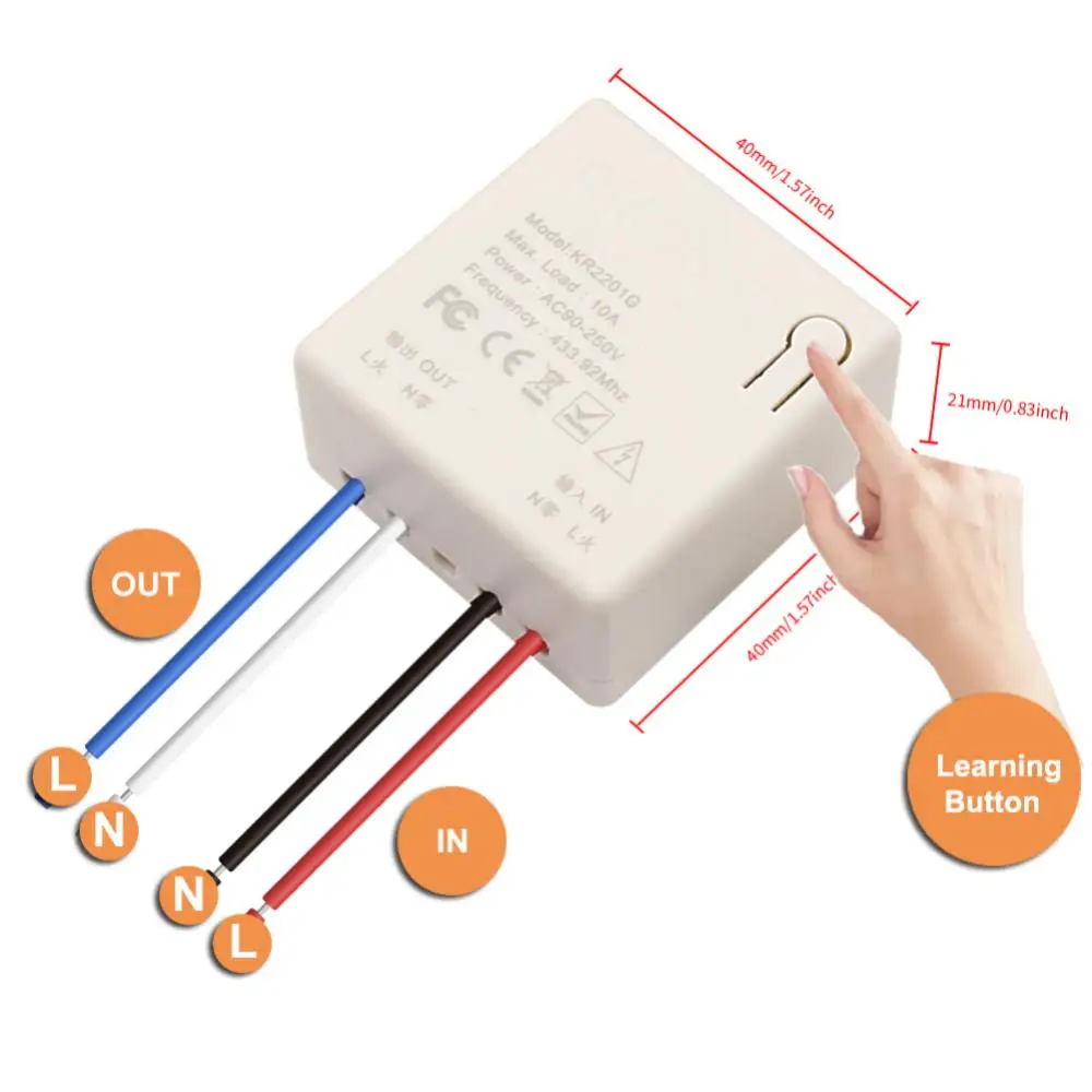 Wireless Smart Switch Light RF 433Mhz Wall Panel Switch Breaker With Remote Control Mini Relay Receiver 220V Led Light Lamp Fan