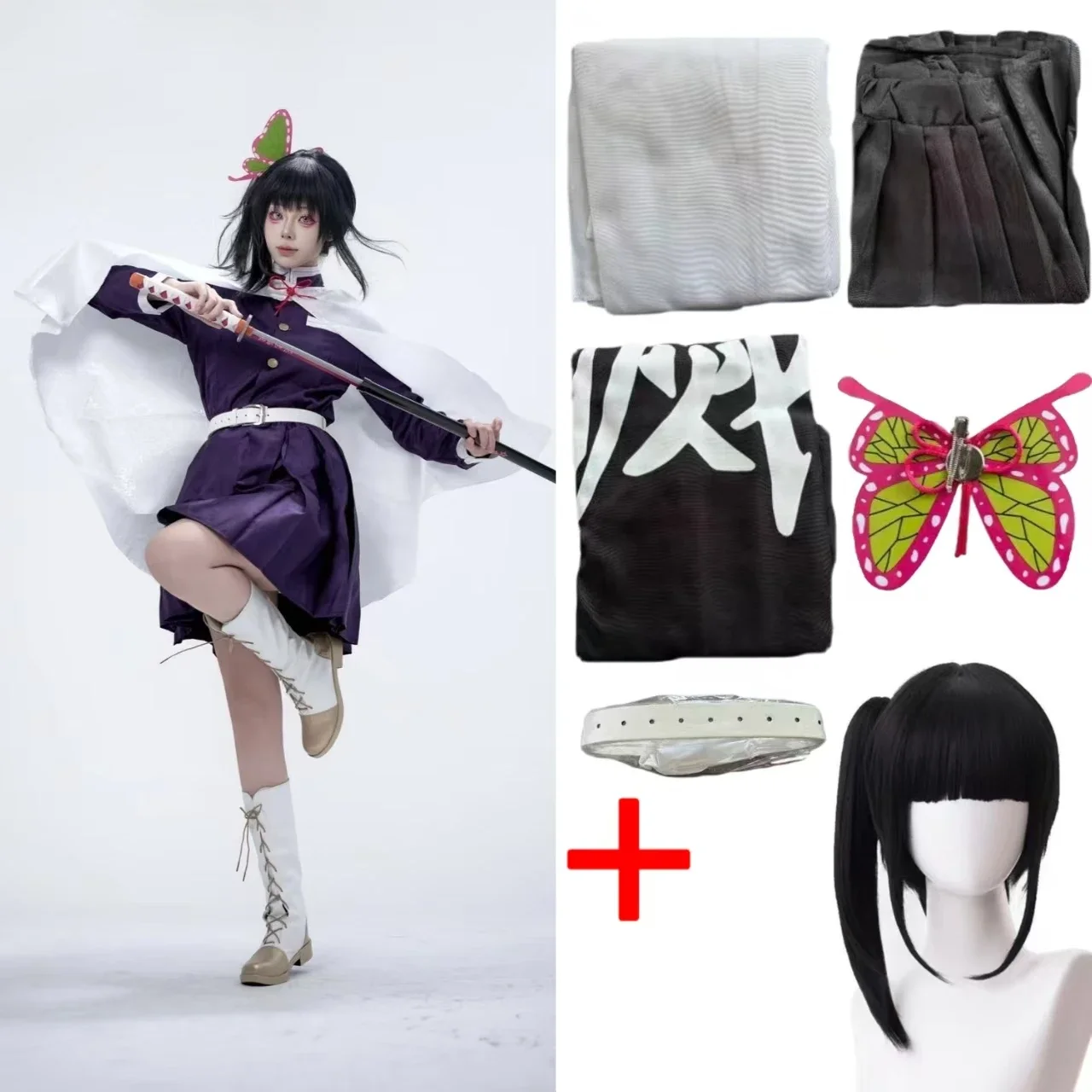 Disfraz de Cosplay de Tsuyuri Kanawo para Halloween, Disfraz de Anime, Disfraz de Cazador de Demonios de Dibujos Animados