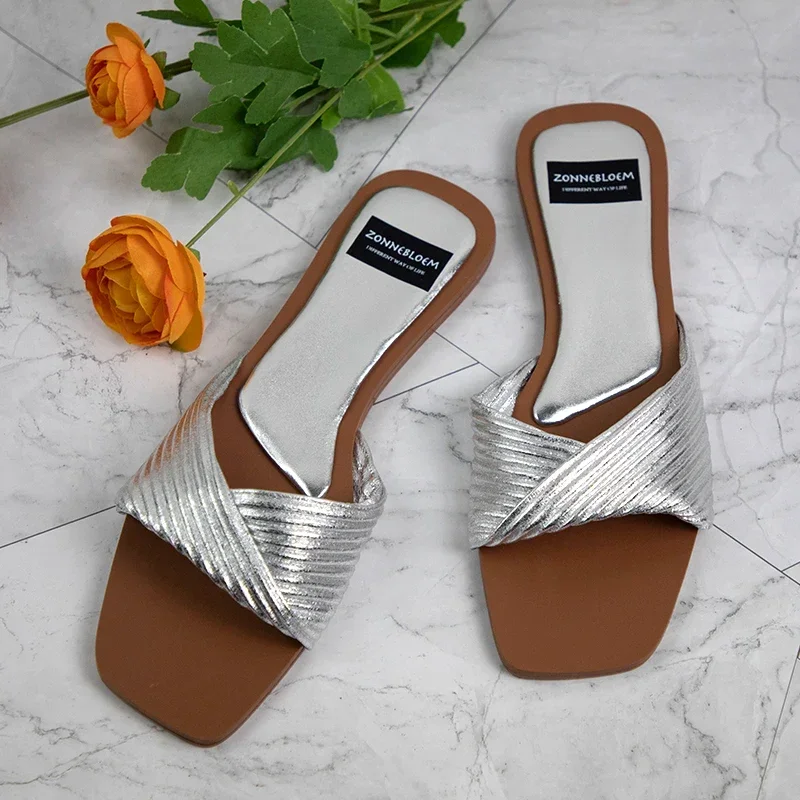 New Brand Design Women Sandals Summer Outside Slides 2024 Flat Ladies Non-slip Outdoor Beach Solid Fashion Woman Shoes