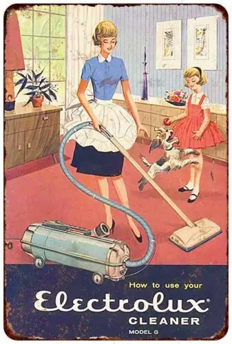 Metal Sign 1960 Electrolux Vacuum Cleaners Vintage Look Reproduction 8 x 12