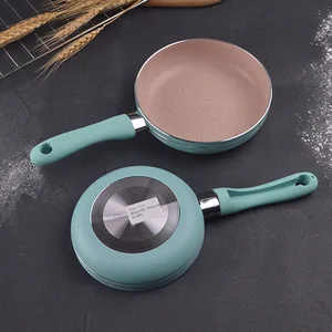 Household Mini Maifan Stone Frying pan, Breakfast Egg Wok, Pink, Green, Blue, Smooth Background, Silicone Fist 10 Main Sales Pink Pin - №2