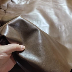 0.8mm Brown Fetal Calf Skin. First Layer Leather. Real Leather Fabric. Handmade DIY For Leather Clothing. Cut The Whole Cowhide