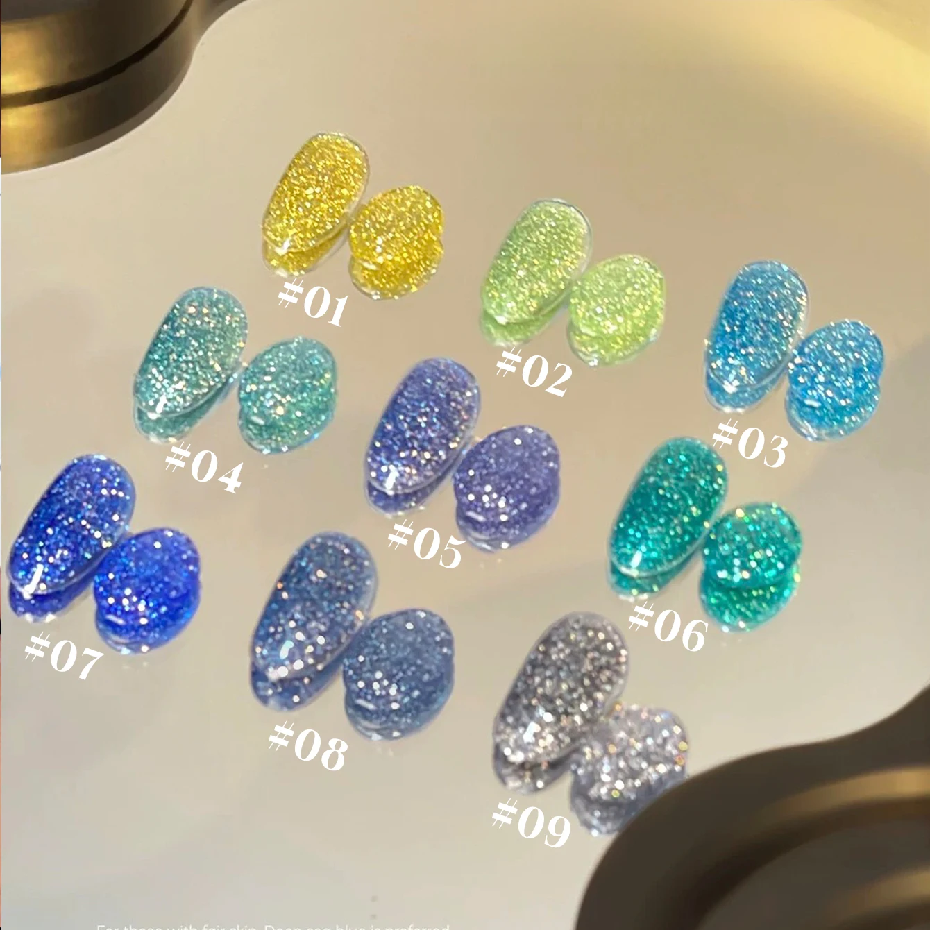 1 pièces WS nouveau glace pilée bleu cassé diamant Gel vernis à ongles populaire souper Flash bleu vert jaune Gel Nail Art Salon de manucure