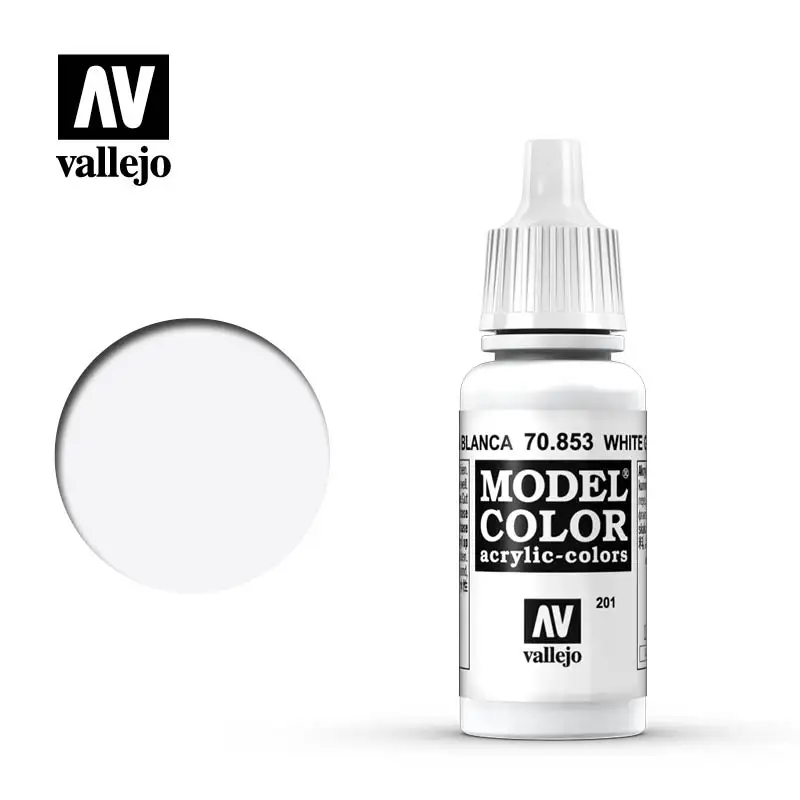 

Vallejo Paint Acrylic Spain AV 70853 201 Pátina Blanca White Glaze Model Coloring Water-Based Hand Painted GunplaGundam Military