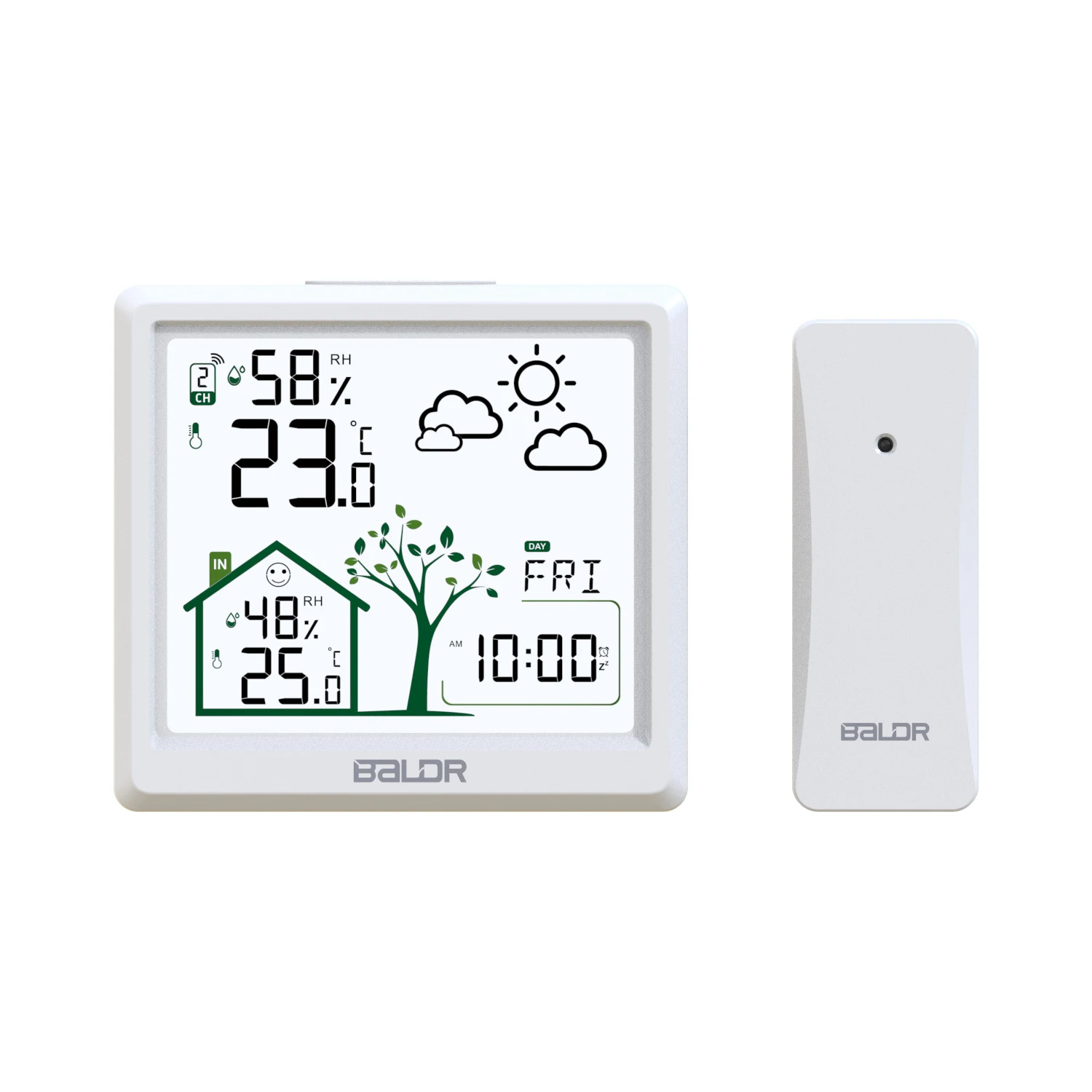 BALDR Wireless Digital Weather Station Thermometer Hygrometer Alarm Clock Comfort Level Frosting Point -40℃ Forecast Sensor 100M