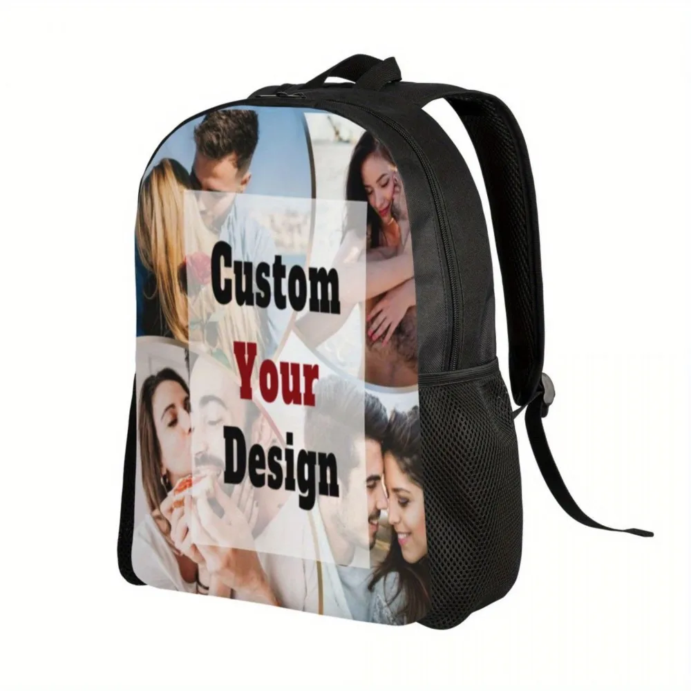 1Pc Custom Photo Personalized Laptop Backpack - Lightweight Large Capacity College Style Daypack, for School, Work, Travel