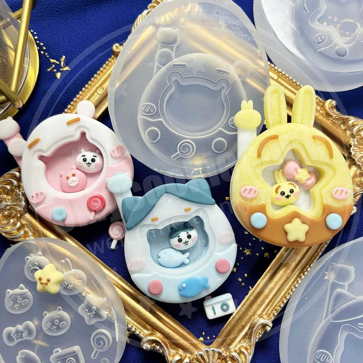 Super cute animal-shaped cat, rabbit, hamster tamagotchi epoxy resin UV resin clear silicone mold，shake mold