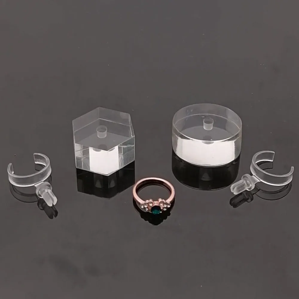 

Geometric Clear Acrylic Ring Display Stand Wedding Ring Box Earrings Jewelry Ring Organizer Holder Show Props