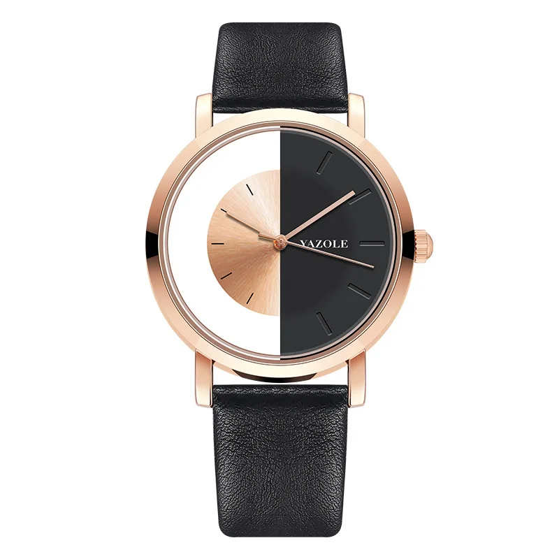 573-Reloj de pulsera para hombre y mujer, cronógrafo de cuarzo con diseño hueco, transparente, Correa Unisex, a la moda