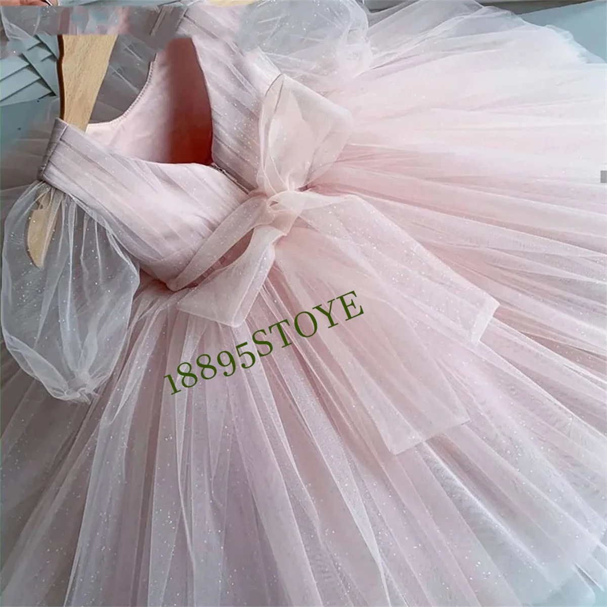 Puffy Flower Girl Dress Tulle Pricess Dresses Girls Birthday Party Dress lunghezza al ginocchio Girl Wedding Party Dress