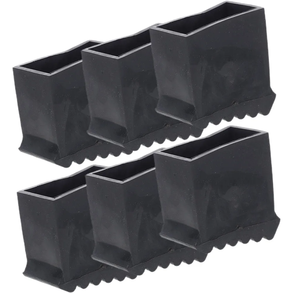 

6pcs Ladder Foot Cover Rubber Replacement Non Slip Waterproof Durable Practical Construction Tools Accessories Protect Floors