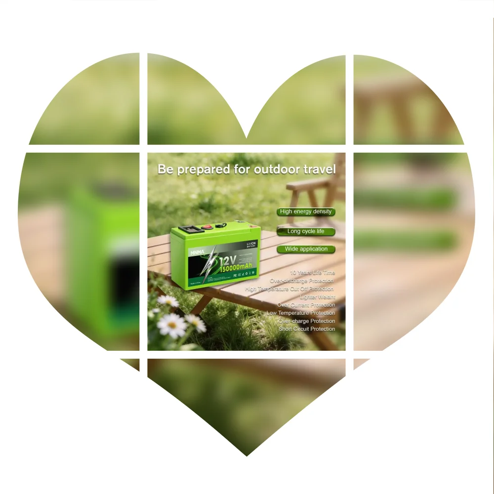 Deep Cycle Rechargeable 12V150Ah LiFePO4 Battery 4000+ Cycles BMS For Scooter RV Outdoor Light