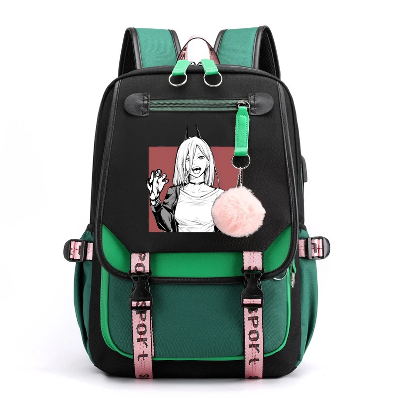 Fashion Backpack Hot Anime Power Printing Backpack Girls School Bags Women Men Travel Daily Backpack