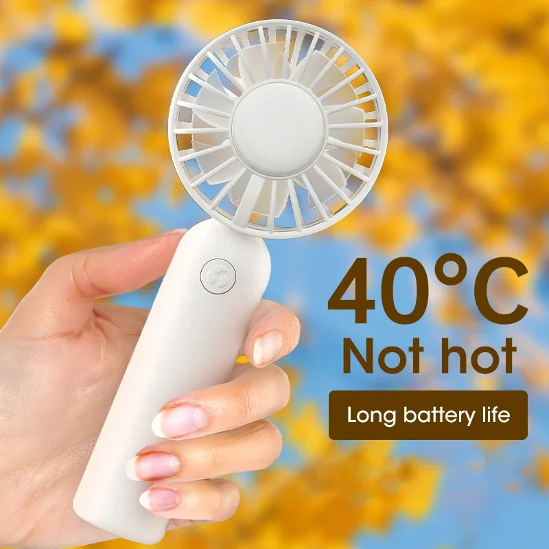 

USB Rechargeable Handheld Mini Fan Super Quiet 3-Speed Portable for Outdoor Office Travel Camping