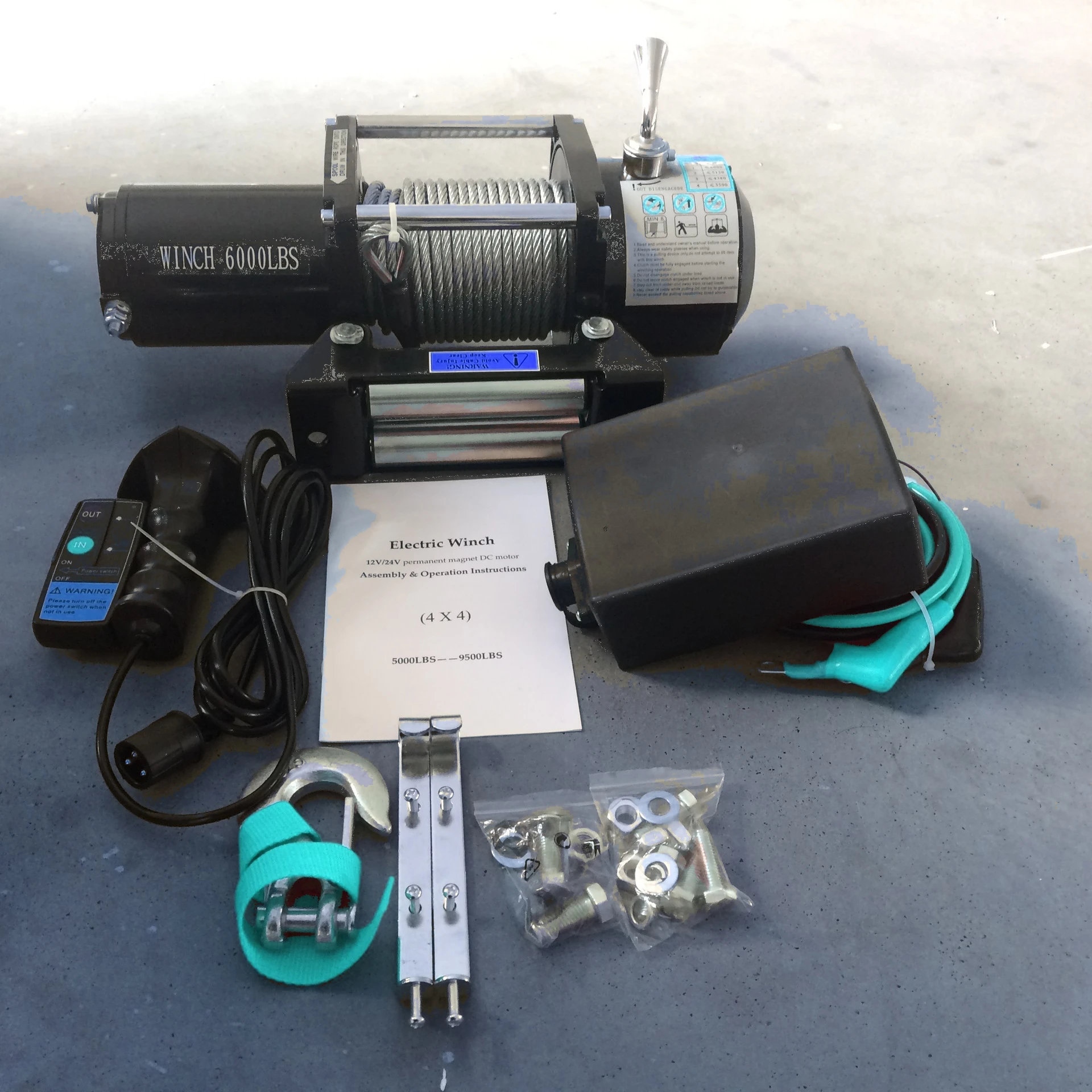 Hotselling OE Quality 6000LBS/2722 KG 12V Steel Electric Winch Wireless Cable for Boat ATV 4WD Off Road 4x4 SUV